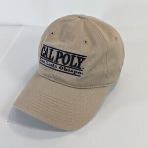 Vintage Cal Poly San Luis Obispo The Game Split Bar Snapback Cap Hat Beige